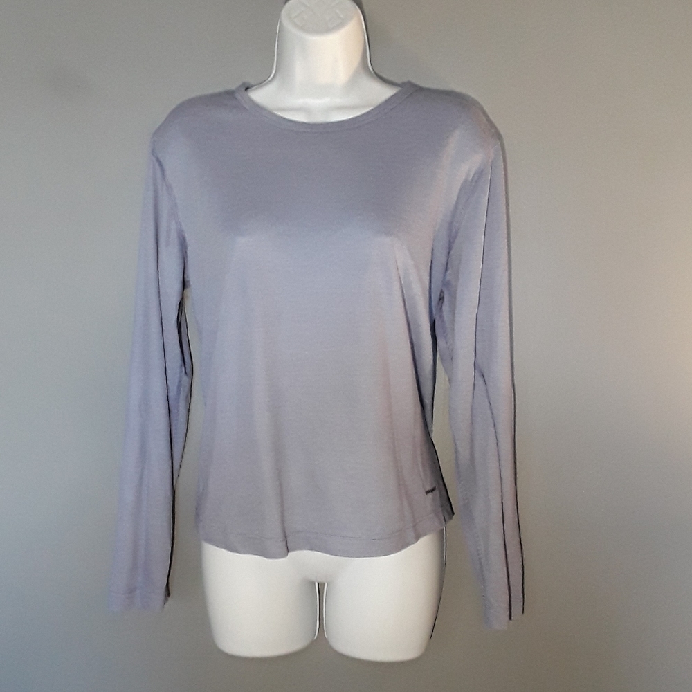 Patagonia blue micro stripe capilene, L